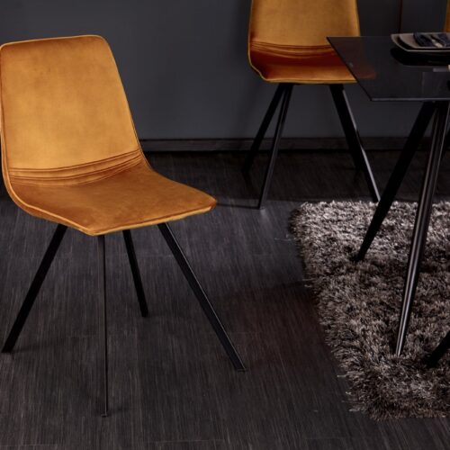 AMSTERDAM sárga bársony szék