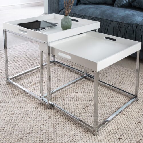 ELEMENTS fehér fa lerakóasztal