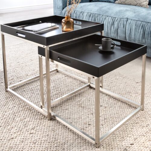 ELEMENTS fekete fa lerakóasztal