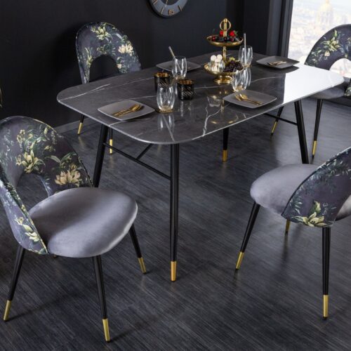 BOUTIQUE szürke bársony étkezőszék