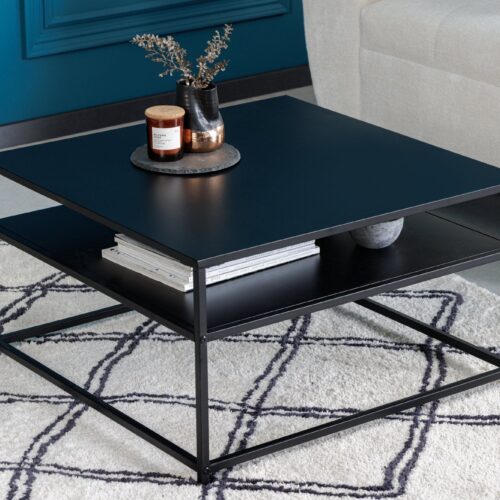 DURA fekete acél dohányzóasztal 70 cm