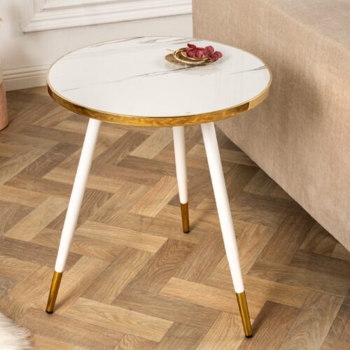 PARIS fehér és arany akril dohányzóasztal 45 cm