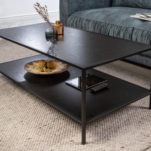 SLIM fekete fa dohányzóasztal