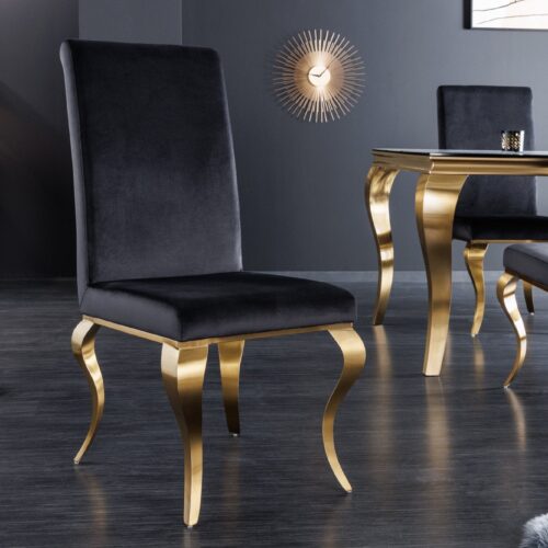 MODERN BAROCK II fekete és arany bársony étkezőszék