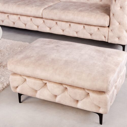 MODERN BAROCK bézs bársony hokedli