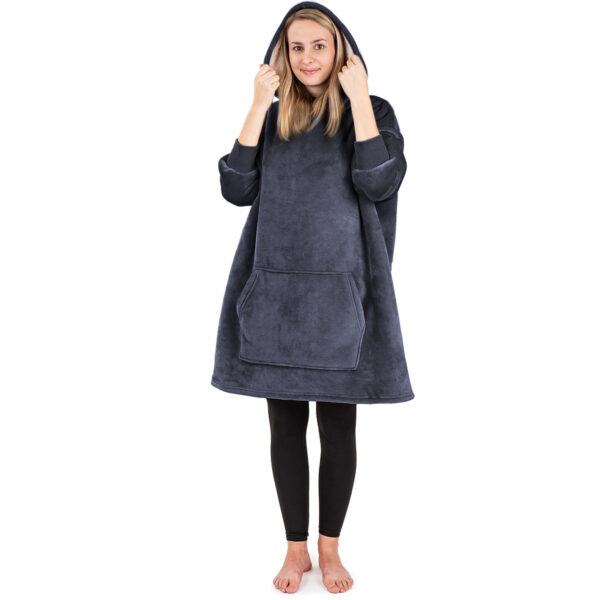 4Home Antracit mikroplüss gyapjú hatású takarópulóver