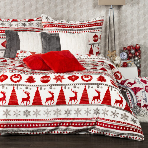 4Home Christmas Time mikroflanel ágyneműhuzat piros