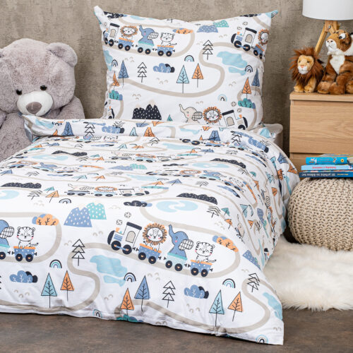 4Home Happy train gyerek pamut ágyneműhuzat