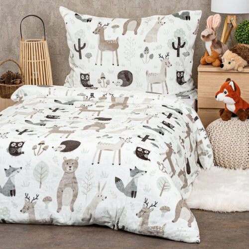 4Home Nordic friends gyerek mikroflanel ágyneműhuzat 140 x 200 cm