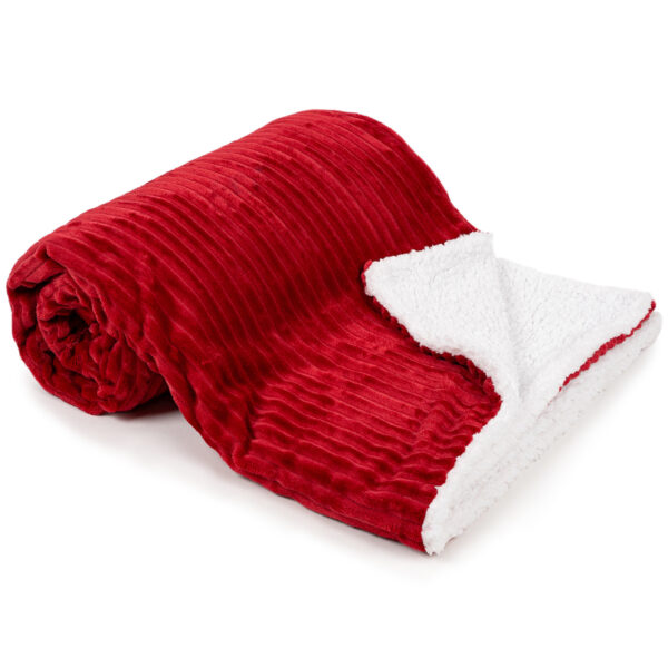 4Home Stripe gyapjú hatású pléd bordó