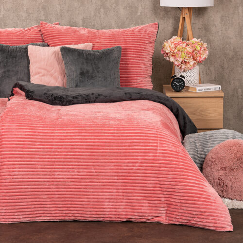 4Home Stripe mikroflanel ágyneműhuzat rózsaszín