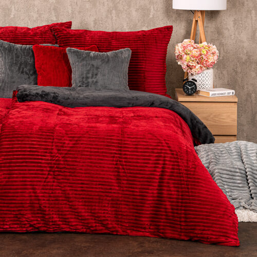 4Home Stripe mikroflanel ágyneműhuzatbordó