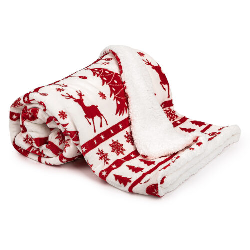 4Home White Christmas karácsonyi gyapjú hatású pléd 150 x 200 cm