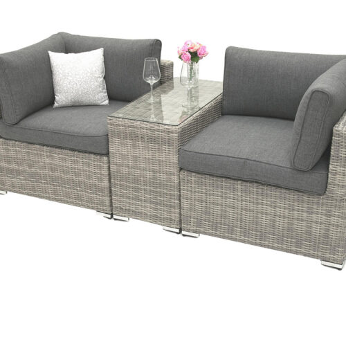 Rattan változó készlet SEVILLA 2 fő részére (szürke)
