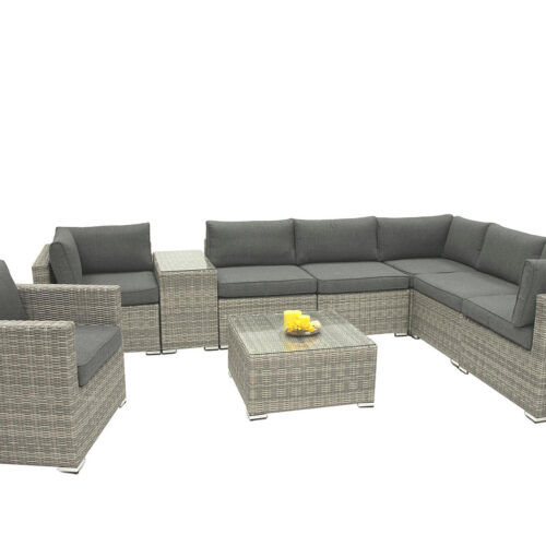 Rattan változó készlet SEVILLA 7 fő számára (szürke) Rattan változó készlet SEVILLA 7 fő számára (szürke)