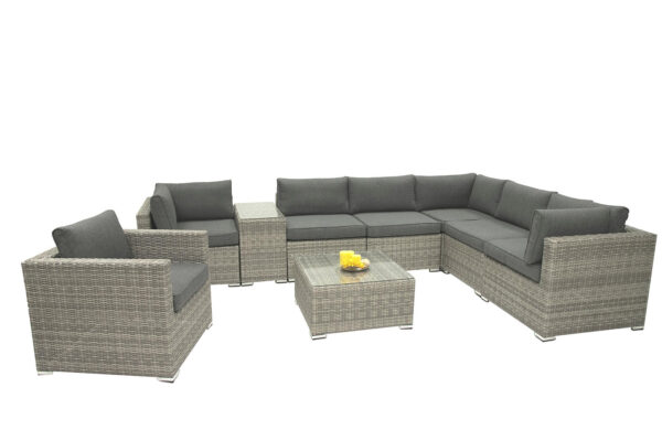 Rattan változó készlet SEVILLA 7 fő számára (szürke) Rattan változó készlet SEVILLA 7 fő számára (szürke)
