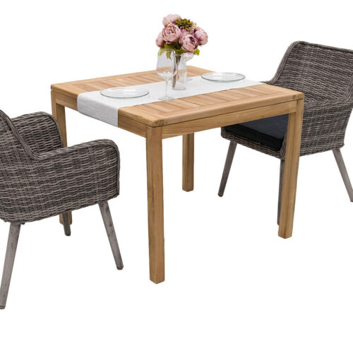 Kerti teak készlet VICTORIA QUATRO 1+2 (szürke)