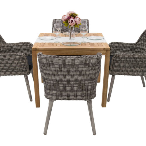 Kerti teak készlet VICTORIA QUATRO 1+4 (szürke)