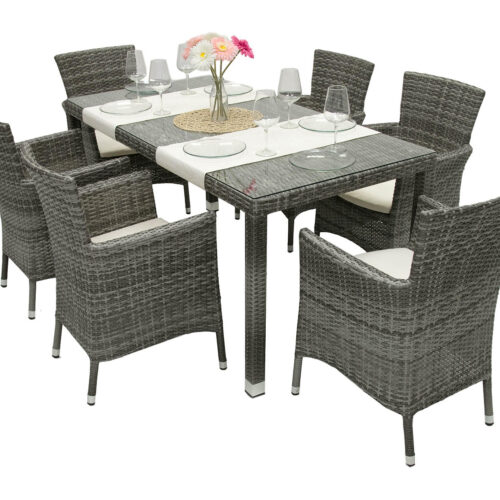 Kerti rattan szett MODENA II. 1 + 6 (szürke)