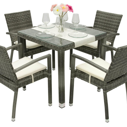 Kerti rattan szett NAPOLI I. 1 + 4 (szürke)