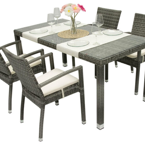 Kerti rattan szett NAPOLI II. 1 + 4 (szürke)