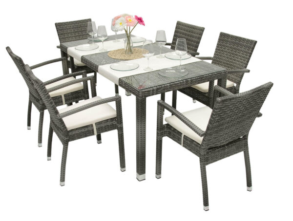 Kerti rattan szett NAPOLI II. 1 + 6 (szürke) Kerti rattan szett NAPOLI II. 1 + 6 (szürke)