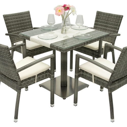 Kerti rattan szett GINA 1 + 4 (szürke)