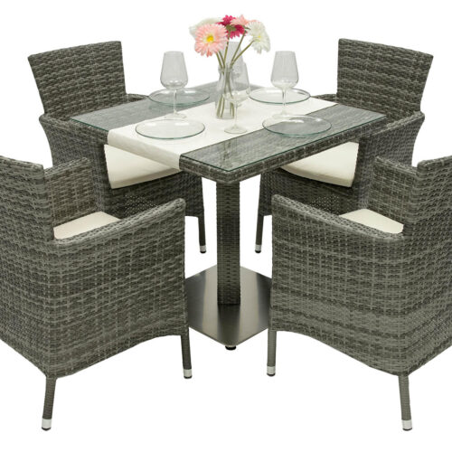 Kerti rattan szett GINA II. 1 + 4 (szürke)