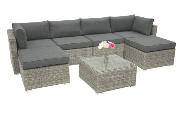 Rattan változó készlet SEVILLA 6 fő számára (szürke) Rattan változó készlet SEVILLA 6 fő számára (szürke)