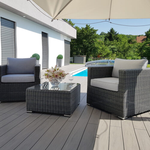 Rattan változó készlet SEVILLA 2 fő számára (antracit)