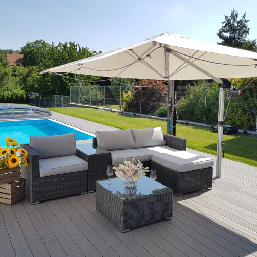 Rattan változó készlet SEVILLA 3-4 fő számára (antracit)