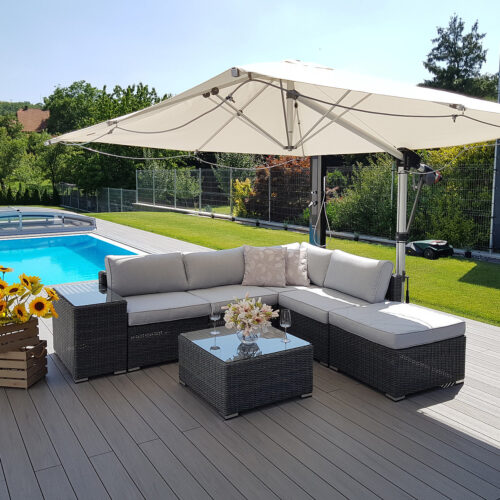 Rattan változó készlet SEVILLA 5 fő számára (antracit)