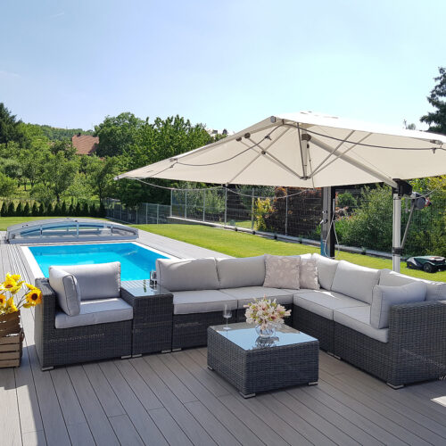 Rattan változó készlet SEVILLA 6 fő számára (antracit)