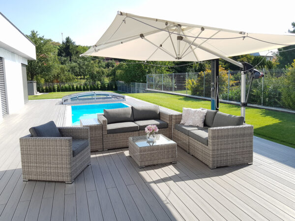 Rattan változó készlet SEVILLA 5 fő számára (szürke) Rattan változó készlet SEVILLA 5 fő számára (szürke)