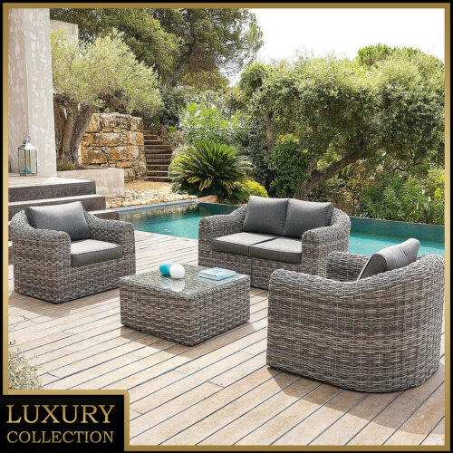 Rattan moduláris készlet BORNEO LUXURY 4 fő részére (szürke) Rattan moduláris készlet BORNEO LUXURY 4 fő részére (szürke)