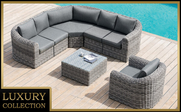 Rattan moduláris készlet BORNEO LUXURY 6 fő részére (szürke) Rattan moduláris készlet BORNEO LUXURY 6 fő részére (szürke)