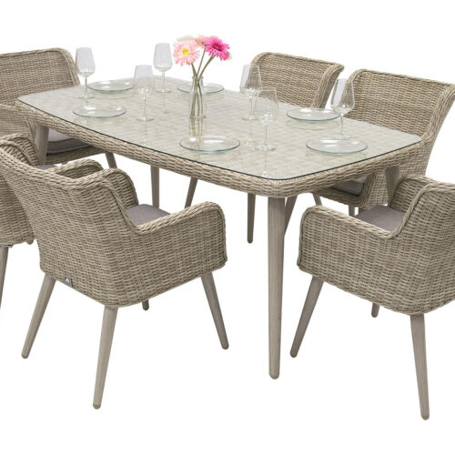 Kerti rattan készlet VICTORIA 1 + 6 (bézs)