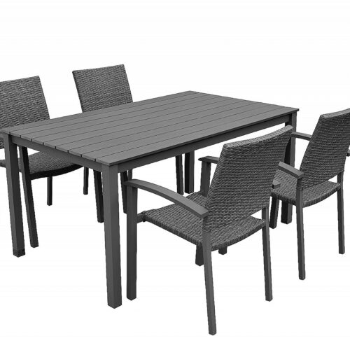 Kerti rattan készlet CALVIN II. 1 + 4 (szürke)