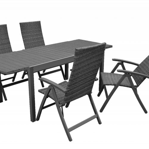 Kerti rattan készlet CALVIN III. 1 + 4 (szürke)