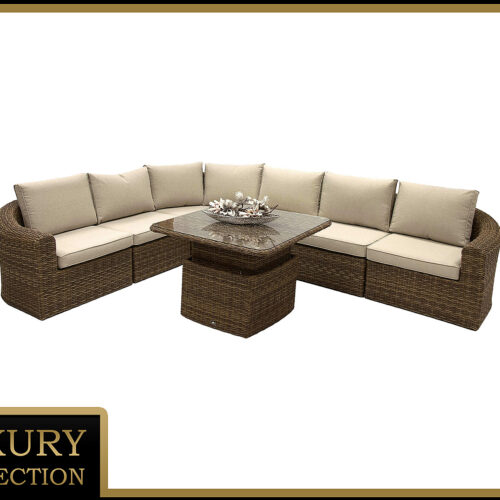 Rattan moduláris készlet sarok BORNEO LUXURY 6 személyes (barna) Rattan moduláris készlet sarok BORNEO LUXURY 6 személyes (barna)
