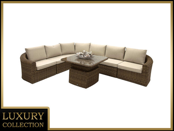 Rattan moduláris készlet sarok BORNEO LUXURY 6 személyes (barna) Rattan moduláris készlet sarok BORNEO LUXURY 6 személyes (barna)