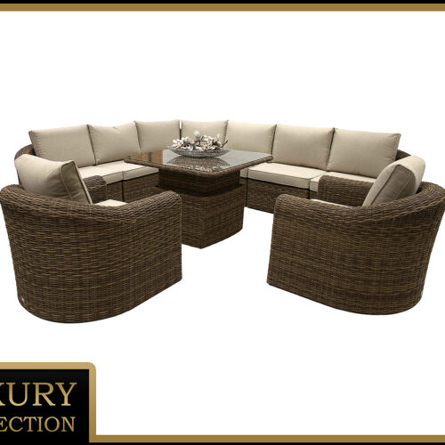 Rattan moduláris készlet sarok BORNEO LUXURY 8 személyes (barna) Rattan moduláris készlet sarok BORNEO LUXURY 8 személyes (barna)