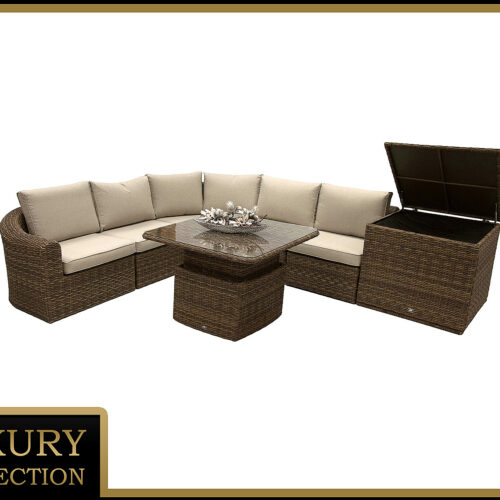 Rattan moduláris készlet BORNEO LUXURY 5 személyes (barna) Rattan moduláris készlet BORNEO LUXURY 5 személyes (barna)