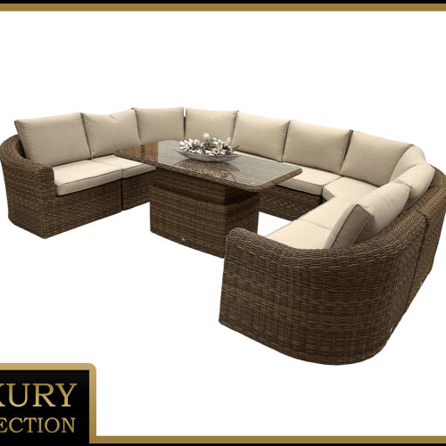Rattan moduláris étkezőgarnitúra BORNEO LUXURY 8 személyes (barna) Rattan moduláris étkezőgarnitúra BORNEO LUXURY 8 személyes (barna)