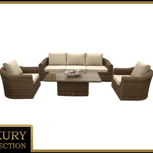Rattan moduláris készlet BORNEO LUXURY 5 személyes (barna) Rattan moduláris készlet BORNEO LUXURY 5 személyes (barna)