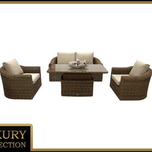 Rattan moduláris készlet BORNEO LUXURY 4 személyes (barna) Rattan moduláris készlet BORNEO LUXURY 4 személyes (barna)
