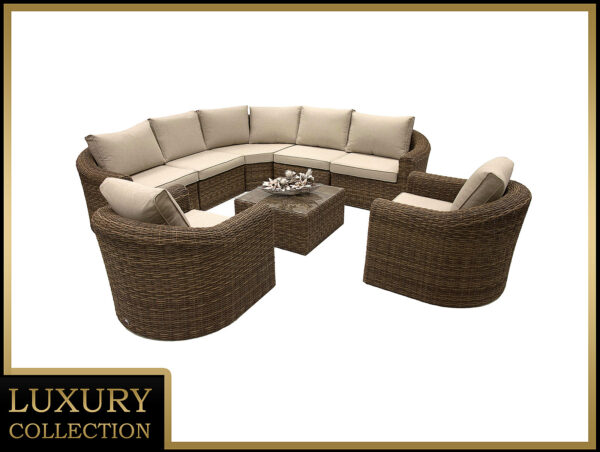 Rattan moduláris készlet sarok BORNEO LUXURY 7 személyes (barna) Rattan moduláris készlet sarok BORNEO LUXURY 7 személyes (barna)