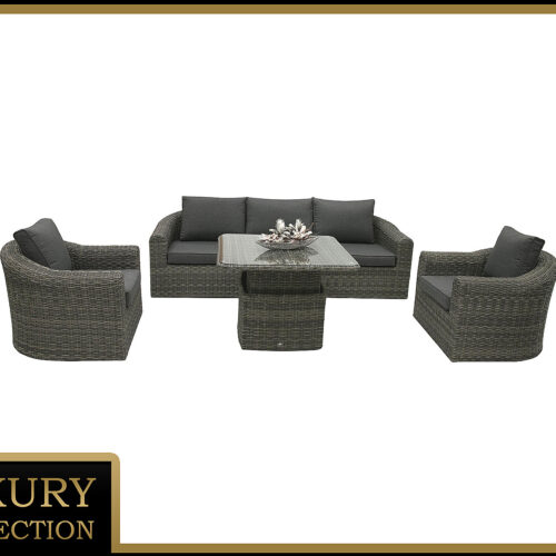 Rattan moduláris szett BORNEO LUXURY 5 személyes (szürke) Rattan moduláris szett BORNEO LUXURY 5 személyes (szürke)