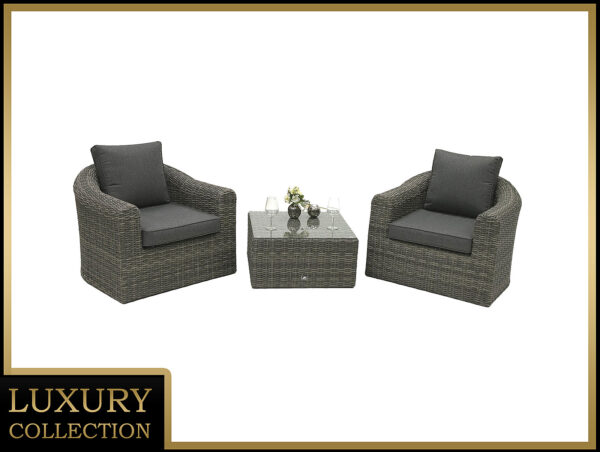 Rattan moduláris készlet BORNEO LUXURY 2 fő részére (szürke) Rattan moduláris készlet BORNEO LUXURY 2 fő részére (szürke)
