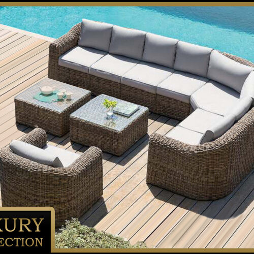 Rattan moduláris készlet BORNEO LUXURY 8 személyes (barna) Rattan moduláris készlet BORNEO LUXURY 8 személyes (barna)
